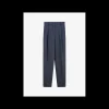 Pantalon Michela bandplooi marine | DELSCHER. Fashion