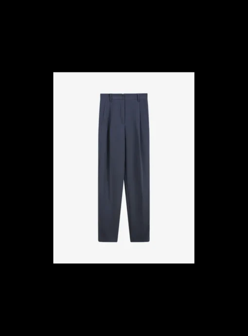 Pantalon Michela bandplooi marine | DELSCHER. Fashion
