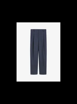 Pantalon Michela bandplooi marine | DELSCHER. Fashion