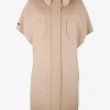 Poncho wol camel met teddy capuchon | DELSCHER. Fashion