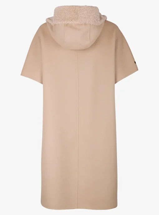 Poncho wol camel met teddy capuchon | DELSCHER. Fashion