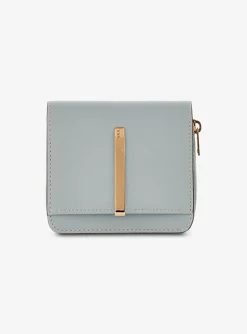 Portemonnee grijs blauw leder klein | DELSCHER. Fashion