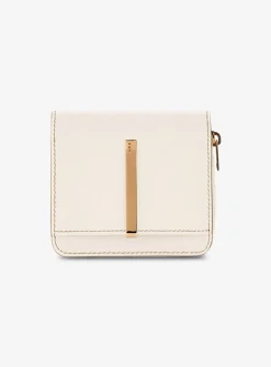Portemonnee offwhite leder klein | DELSCHER. Fashion