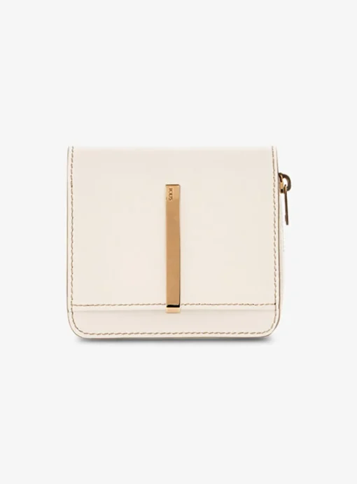 Portemonnee offwhite leder klein | DELSCHER. Fashion