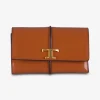 Portemonnee shiny leder cognac | DELSCHER. Fashion