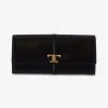 Portemonnee shiny leder groot zwart | DELSCHER. Fashion
