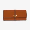Portemonnee shiny leder groot cognac | DELSCHER. Fashion