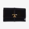 Portemonnee shiny leder zwart | DELSCHER. Fashion