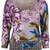 Pull abstract/bloemen dessin | DELSCHER. Fashion