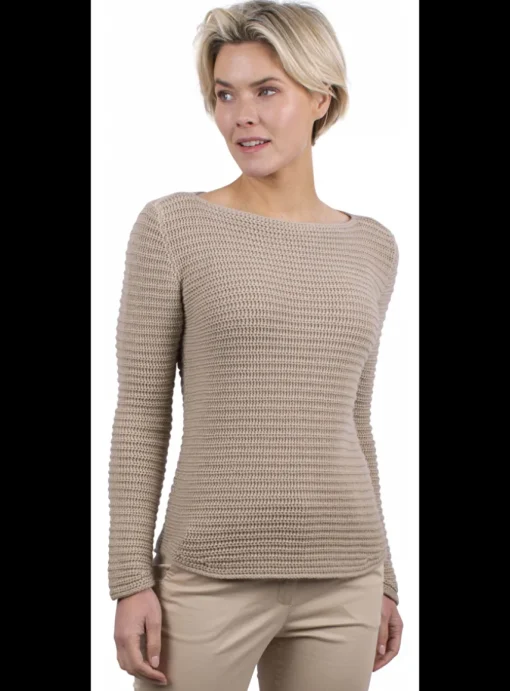 Pull Alyssa stonewashed cashmere beige | DELSCHER. Fashion