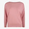 Pull boothals cashmere wol roze | DELSCHER. Fashion