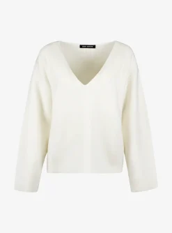 Pull cashmere double face offwhite | DELSCHER. Fashion