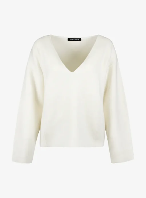 Pull cashmere double face offwhite | DELSCHER. Fashion