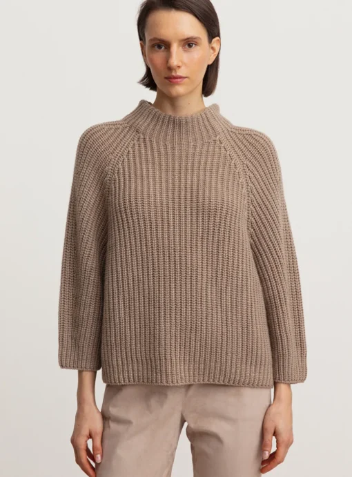 pull Fallou cashmere taupe | DELSCHER. Fashion