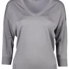 Pull grijs v-hals | DELSCHER. Fashion