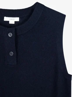 Pull knoopjes marine mouwloos | DELSCHER. Fashion