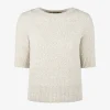 Pull Loris beige met zilver lurex | DELSCHER. Fashion