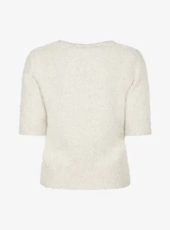 Pull Loris beige met zilver lurex | DELSCHER. Fashion