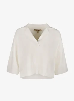 Pull lorna-persy polo kraag offwhite | DELSCHER. Fashion