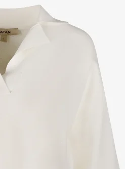 Pull lorna-persy polo kraag offwhite | DELSCHER. Fashion