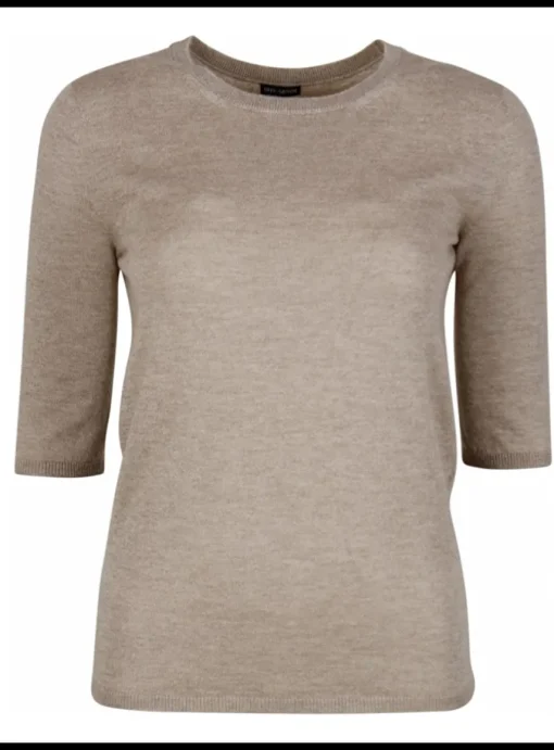 Pull Lyv beige cashmere | DELSCHER. Fashion