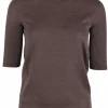 Pull Lyv cashmere ronde hals taupe | DELSCHER. Fashion