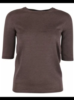 Pull Lyv cashmere ronde hals taupe | DELSCHER. Fashion