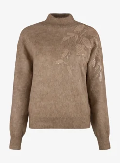 Pull paillettes taupe | DELSCHER. Fashion