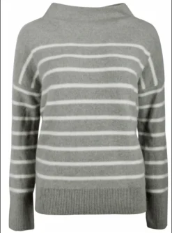 Pull soft touch streep salie groen | DELSCHER. Fashion
