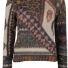 Pull wol terra design beige zwart groen | DELSCHER. Fashion