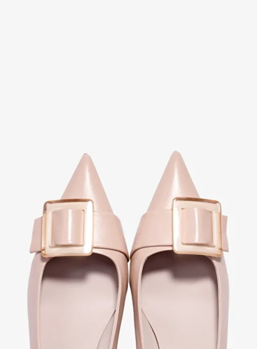 Pump kitten heel leder nude | DELSCHER. Fashion