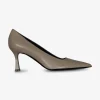 Pump pointy leder taupe | DELSCHER. Fashion