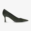 Pump pointy suede bottle groen | DELSCHER. Fashion