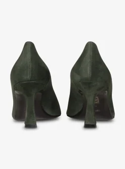 Pump pointy suede bottle groen | DELSCHER. Fashion