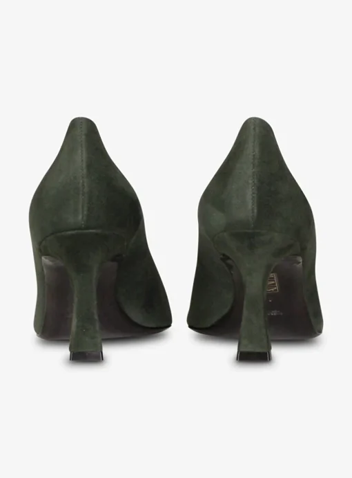 Pump pointy suede bottle groen | DELSCHER. Fashion