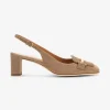 Pump slingback camel suede | DELSCHER. Fashion