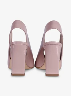 Pump slingback peeptoe lak nude | DELSCHER. Fashion