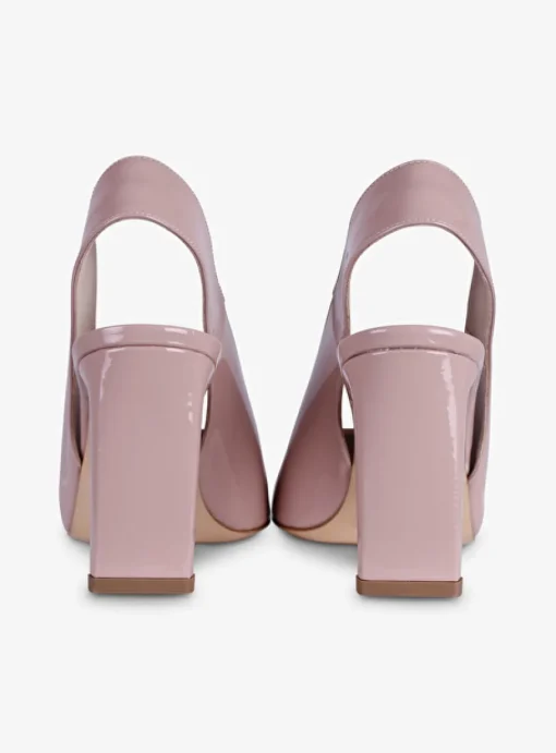 Pump slingback peeptoe lak nude | DELSCHER. Fashion