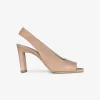 Pump slingback peeptoe leer camel | DELSCHER. Fashion