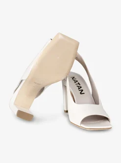 Pump slingback peeptoe leer offwhite | DELSCHER. Fashion