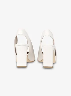 Pump slingback peeptoe leer offwhite | DELSCHER. Fashion