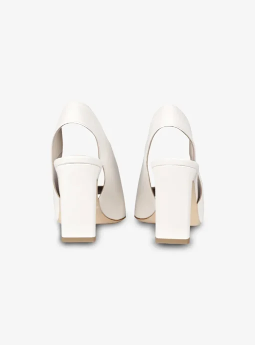 Pump slingback peeptoe leer offwhite | DELSCHER. Fashion