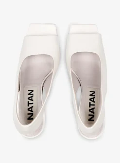 Pump slingback peeptoe leer offwhite | DELSCHER. Fashion
