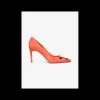 Pump suede oranje met goud detail | DELSCHER. Fashion