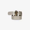 Riem cliche leder beige met goud logo | DELSCHER. Fashion