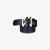 Riem cliche leder marine met goud logo | DELSCHER. Fashion