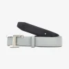 Riem grijs leder met zilveren t | DELSCHER. Fashion