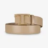 Riem leder beige messing T | DELSCHER. Fashion