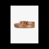 Riem leder cognac T gesp | DELSCHER. Fashion