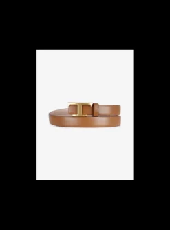 Riem leder cognac T gesp | DELSCHER. Fashion